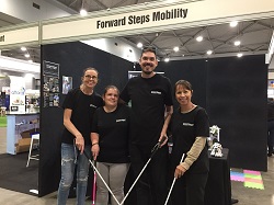 Kim, Hailey, Jack and Kerri at Forward Steps Mobility exhibit booth